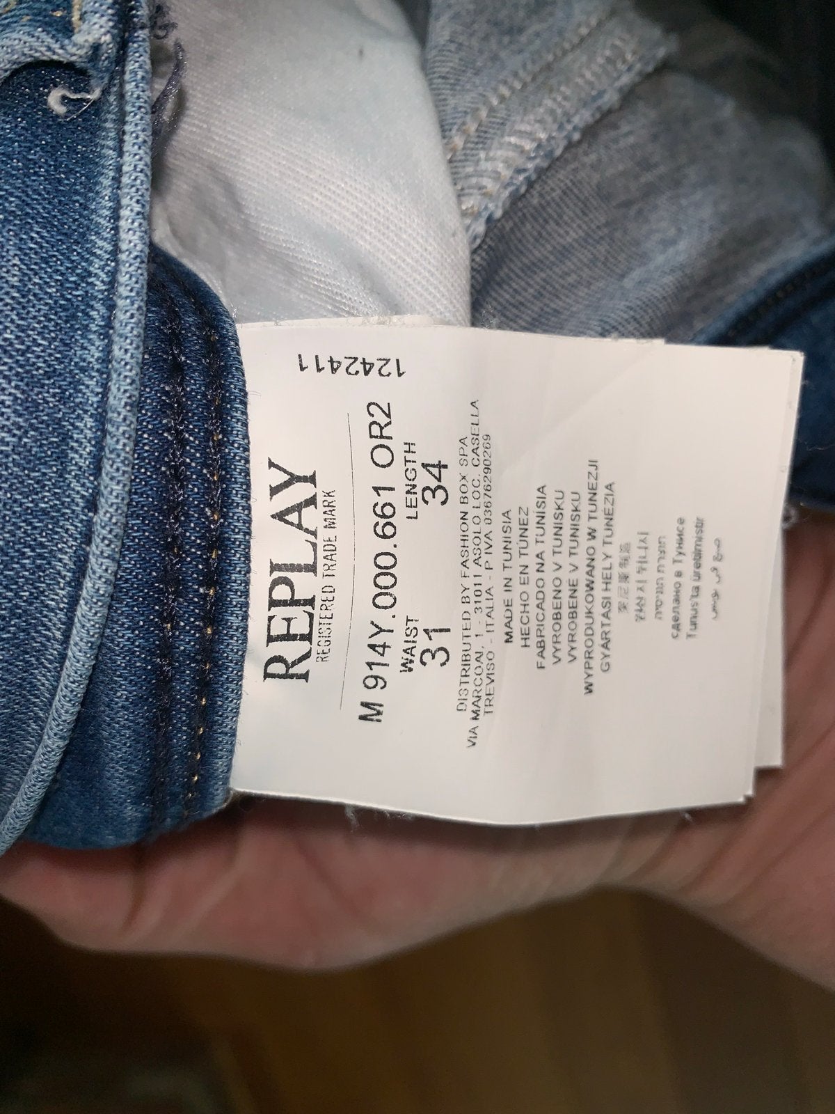 Replay Hyperflex Anbass Slim Fit Jeans W31 L34, Ophalen of Verzenden, Nieuw, Blauw, W32 (confectie 46) of kleiner