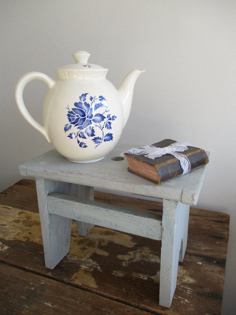 mooie brocante koffiepot met blauwe roos, Ophalen of Verzenden