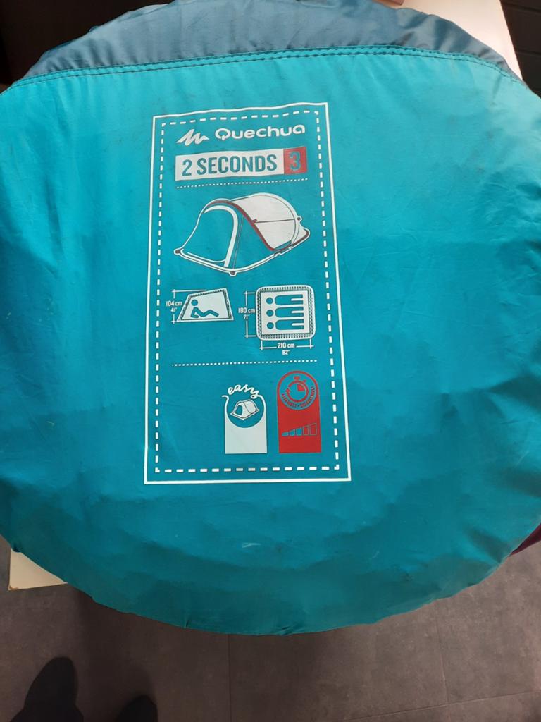 Quechua 2 Seconds 3-persoons pop-up tent, Caravans en Kamperen, Tenten, Ophalen of Verzenden