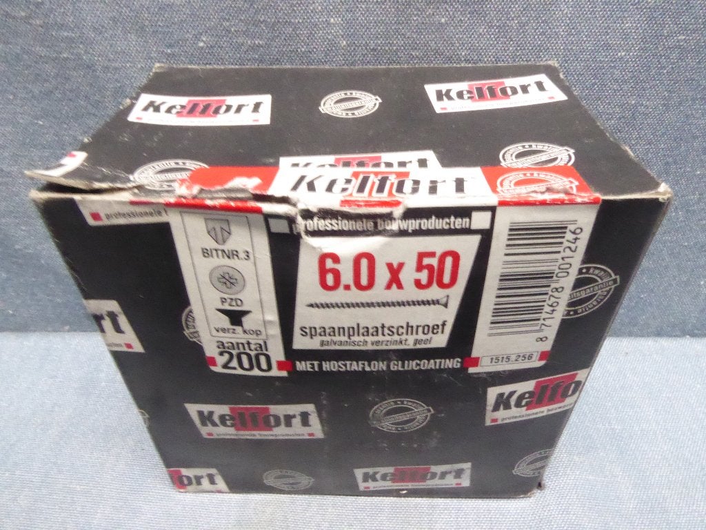Kelfort | Spaanplaat schroef 6.0x50 | PZD-verz. kop | 200 st, Ophalen of Verzenden, Nieuw