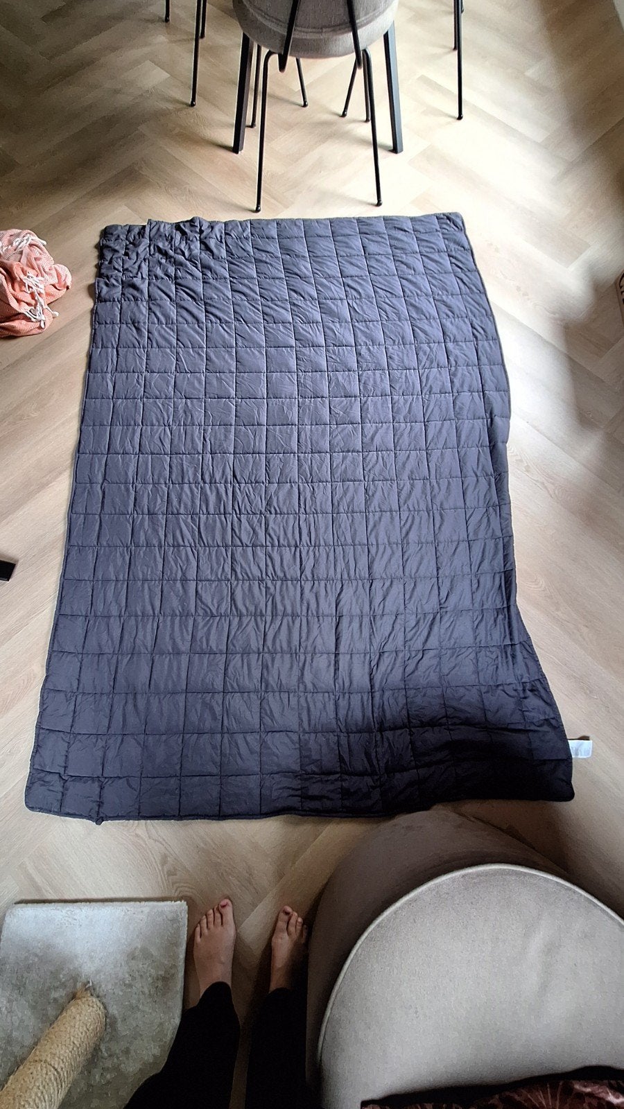 Verzwaringsdeken 7kg, 130x190cm, Antraciet, Glasparels, Ophalen, Zo goed als nieuw, Grijs, Glas