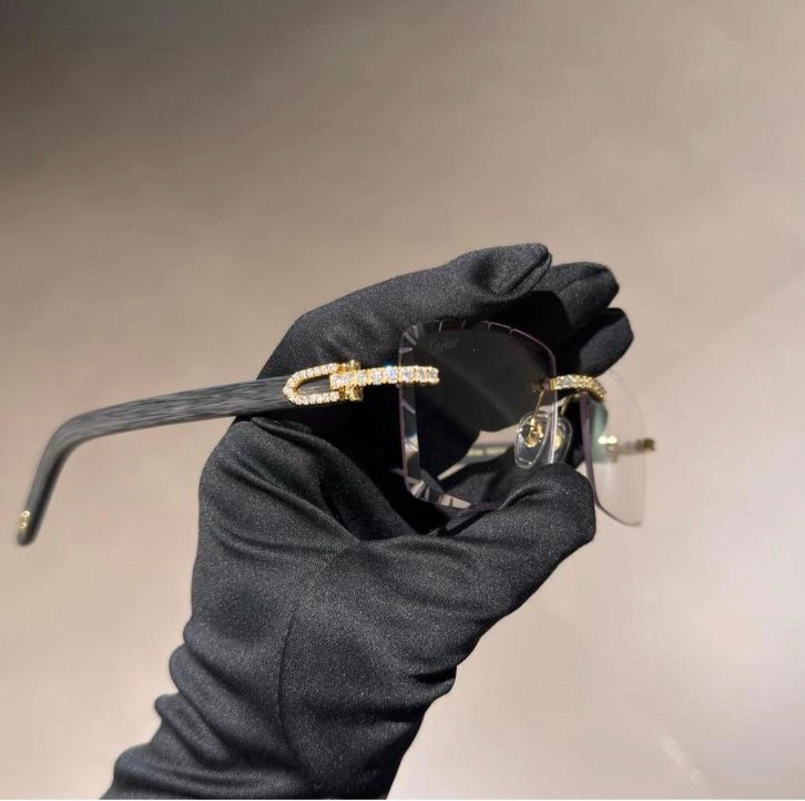 Cartier Iced-Out Glasses., Overige merken, Zwart, Nieuw, Ophalen of Verzenden