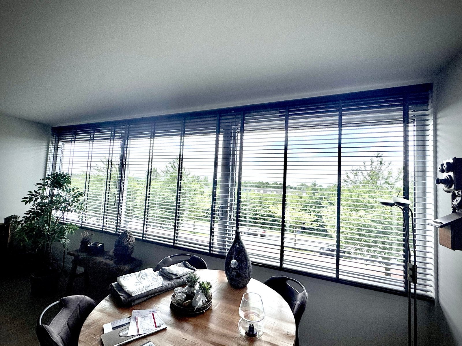 Luxe Jaloezieën - 3x 177x190cm  lamel 50 mm breed, Ophalen, Gebruikt, Zwart, Jaloezie