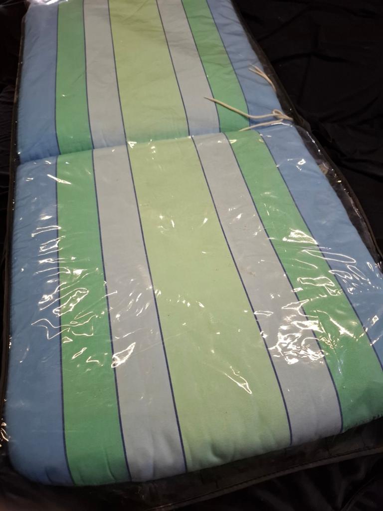 Ligbedkussen gestreept blauw/groen, Ophalen of Verzenden, Zo goed als nieuw, Eenpersoons, Binnen