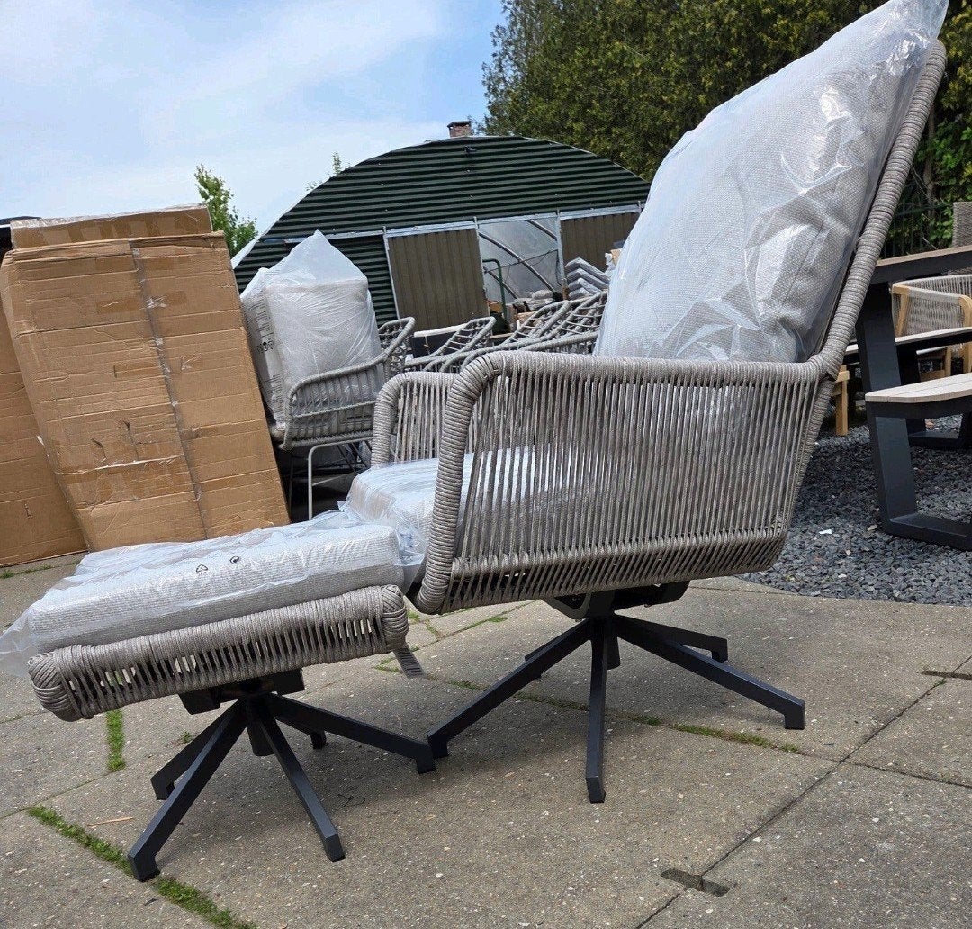GARDEN IMPRESSIONS DRAAIBARE FAUTEUIL MET VOETENBANK, Ophalen, Nieuw