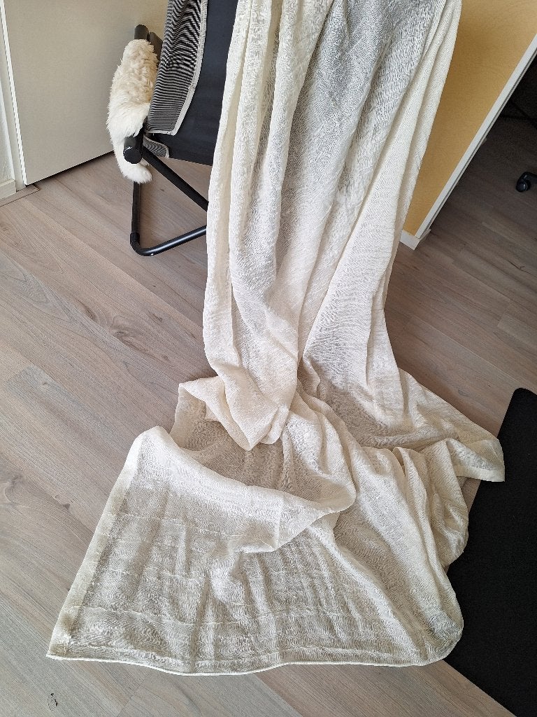 Nieuw, erg mooie vitrage inbetween 2.32 hoog, Vitrage, Met haken, Beige, Ophalen of Verzenden