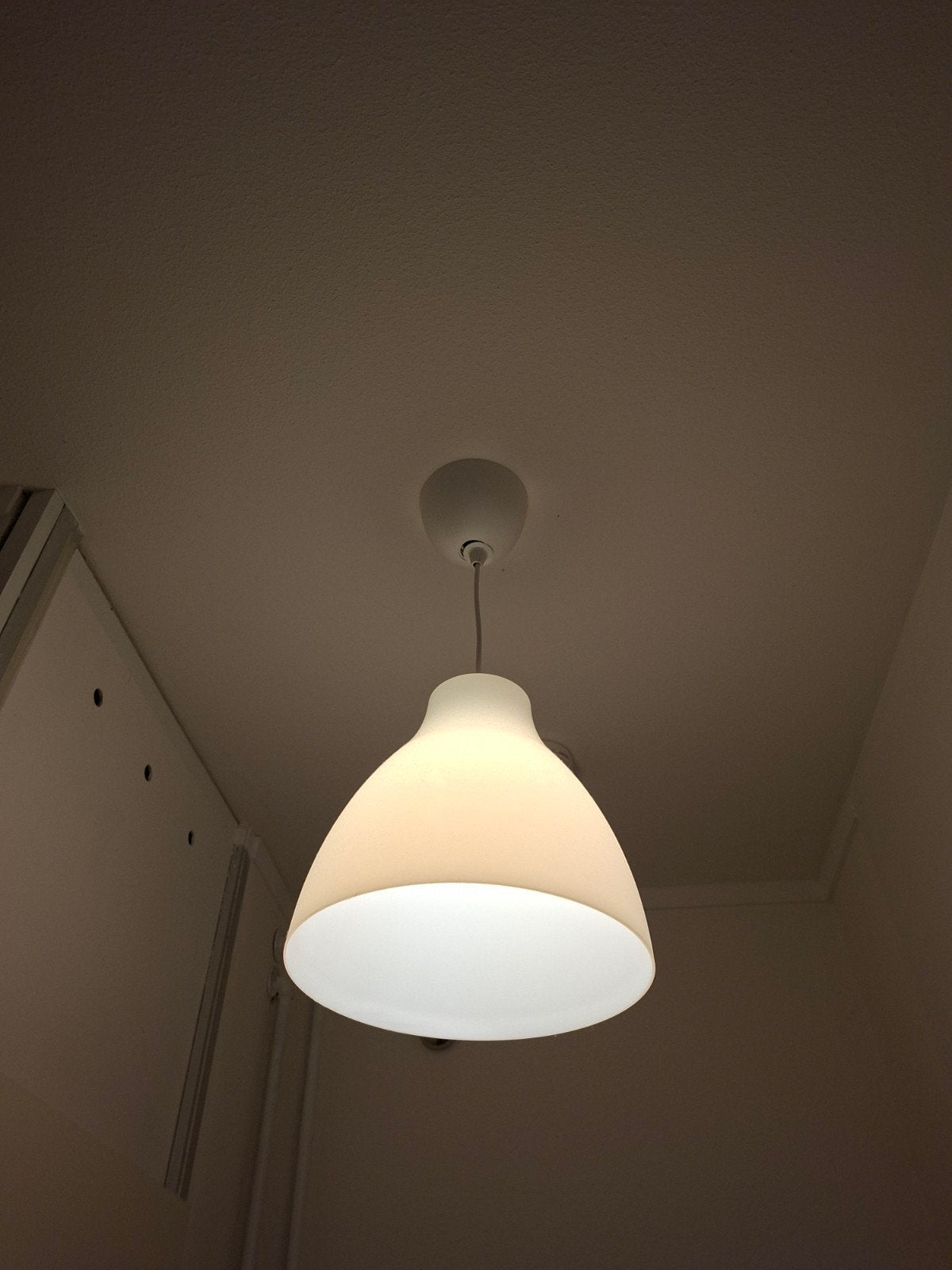 2x witte hanglamp 28cm, Ophalen, Zo goed als nieuw