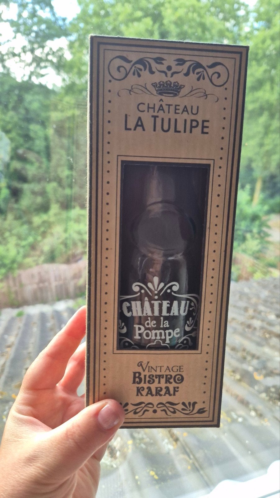 Vintage Bistro Karaf Chateau de la Pompe, Ophalen, Met patroon/structuur, Transparant, Glas
