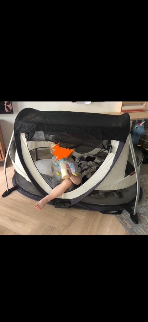 Deryan Peuterbox - Reisbedje en Box voor baby's tot 4,5 jaar, Ophalen of Verzenden, Gebruikt, Rechthoekig