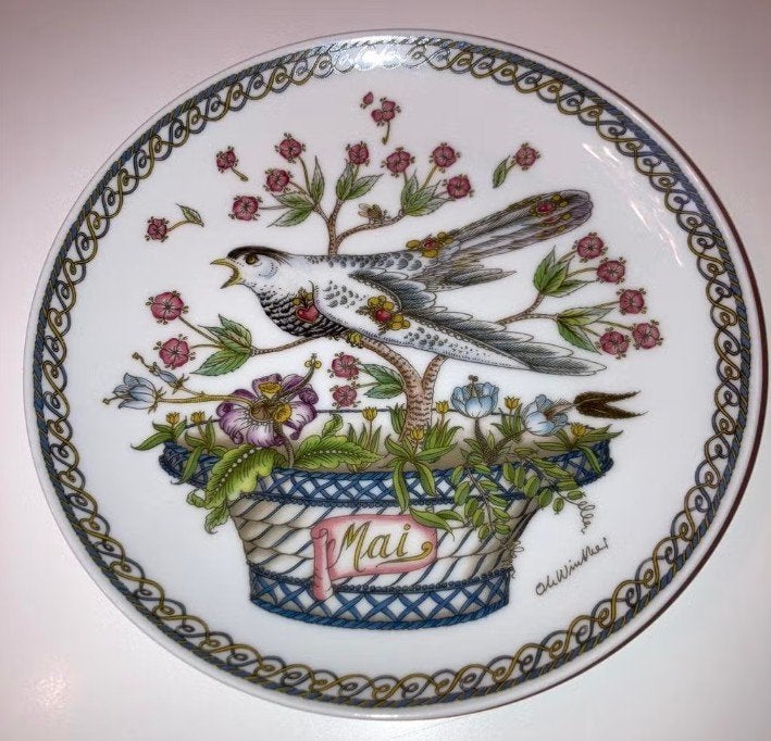 Bordje Mei Mai Hutschenreuther Ole Winther Kuckuck Koekoek, Antiek en Kunst, Ophalen