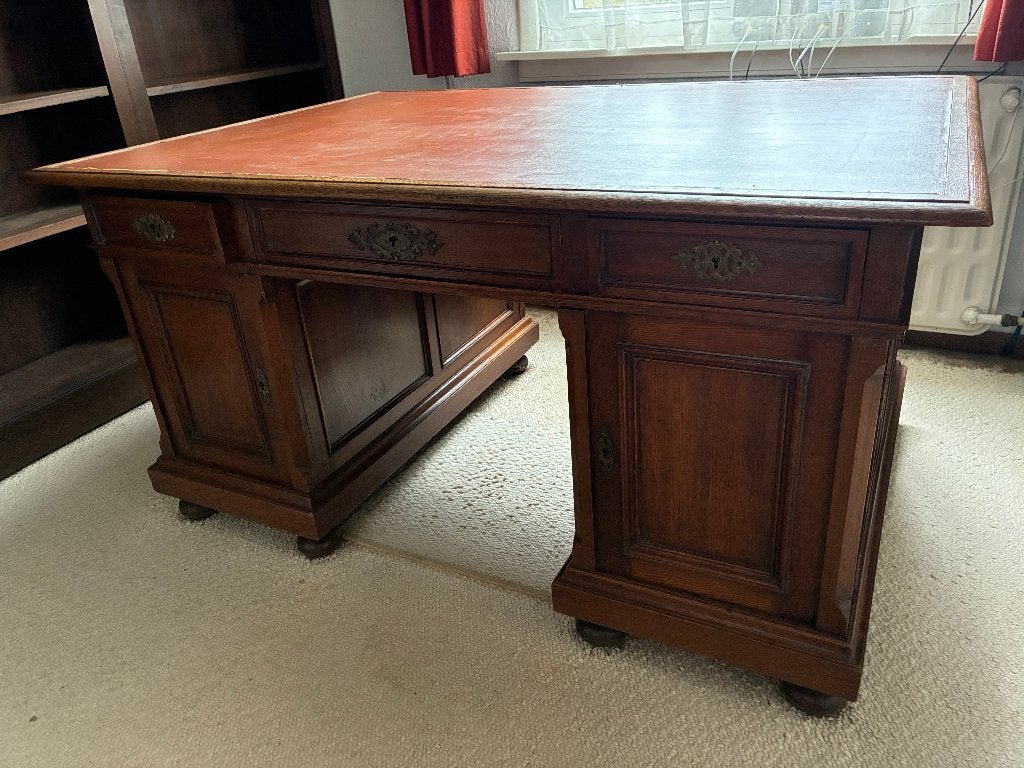 Antiek eiken buro bureau Gerson & Weber, Antiek en Kunst, Ophalen