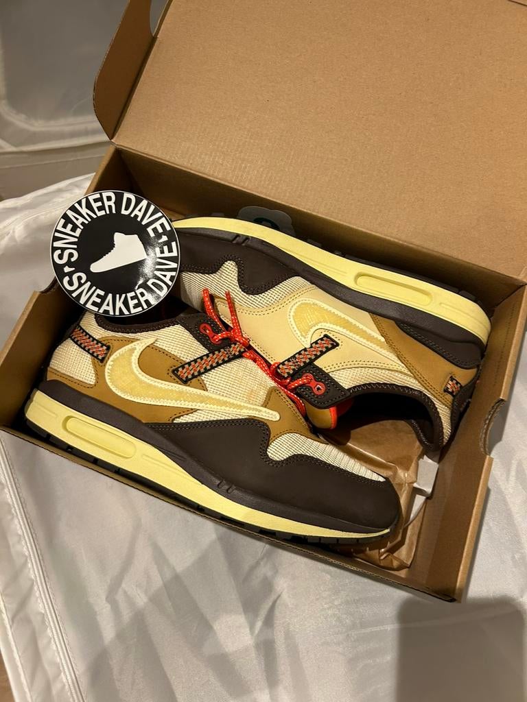 Nike Air Max 1 Travis Scott Baroque Brown 44.5 44,5, Bruin, Ophalen of Verzenden, Sneakers of Gympen, Zo goed als nieuw