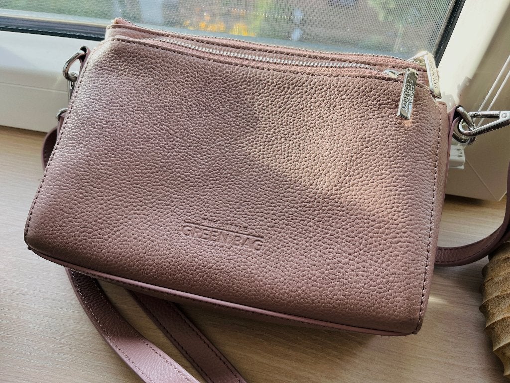 leren crossbody tas The Little Green Bag - pink/roze, Sieraden, Tassen en Uiterlijk, Ophalen of Verzenden, Zo goed als nieuw, Roze