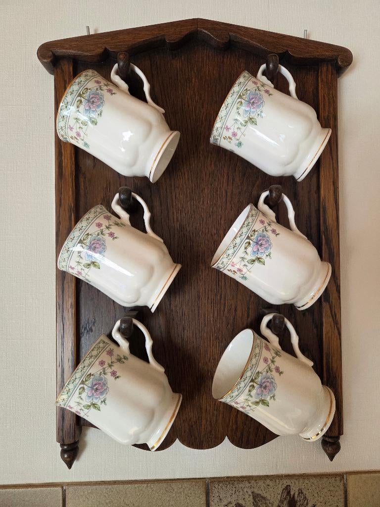 eiken hout mokken rek / beker rek, Hout, Gebruikt, Ophalen of Verzenden, Klassiek