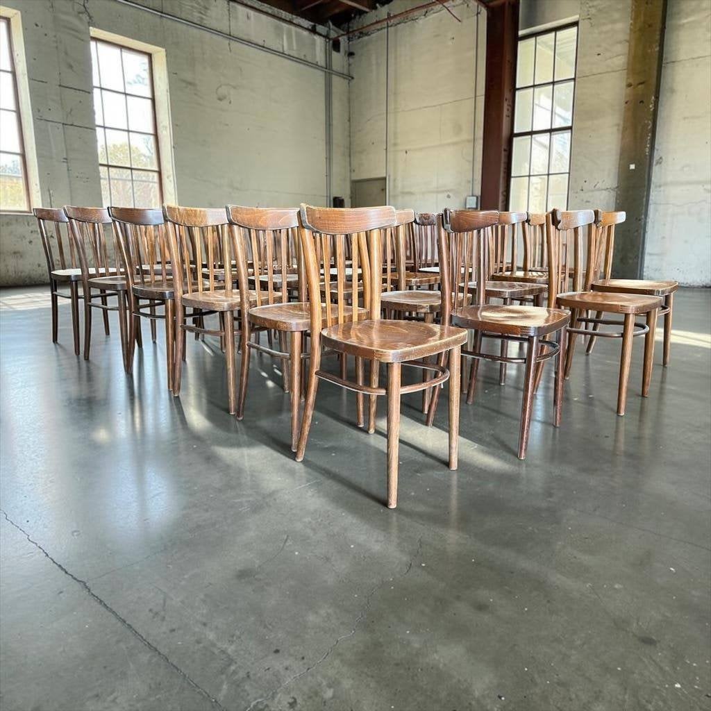 Vintage houten bistrostoel / cafe stoel / stoel, Antiek en Kunst, Ophalen