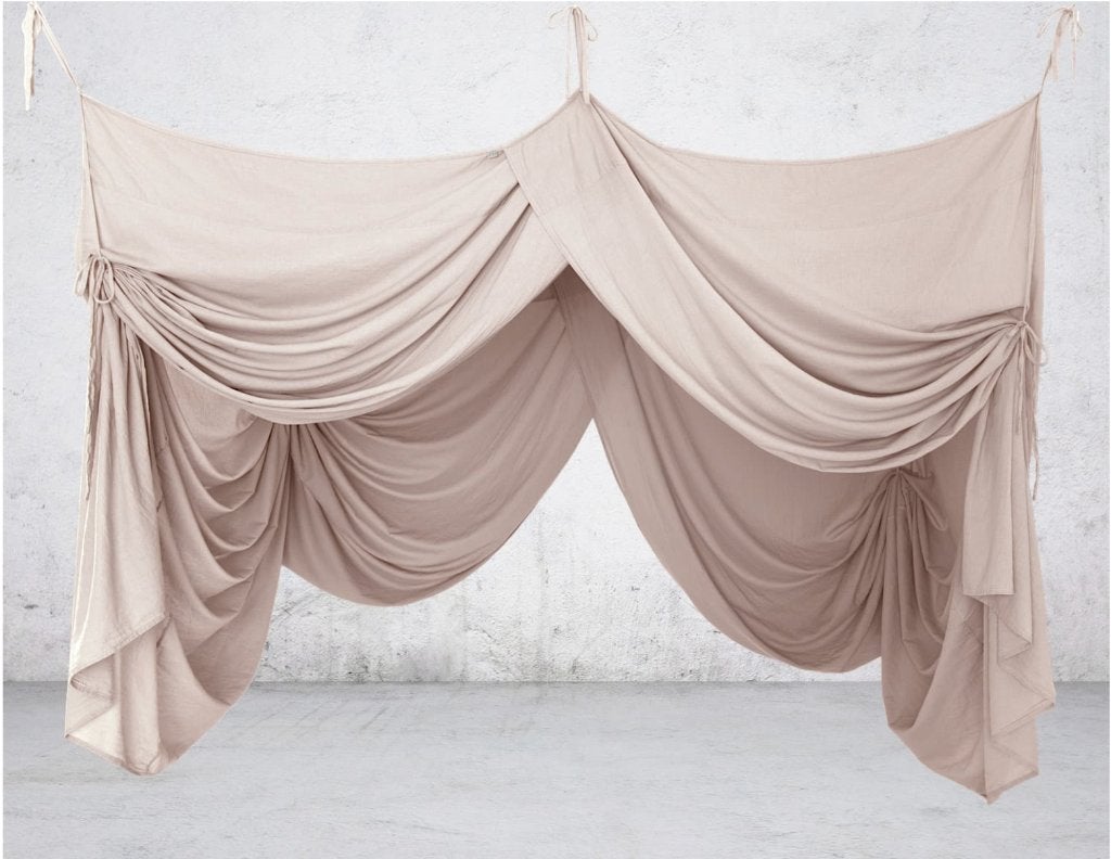 Hemel Bed Drape Double S018 Powder, Beige, Ophalen of Verzenden, Overige maten, Stof