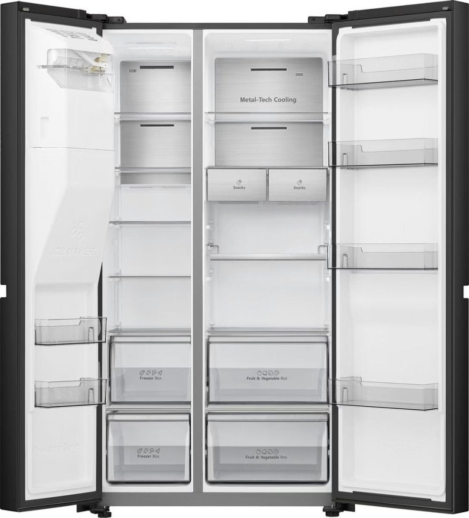 Hisense Amerikaanse koelkast RS818N4IFD - Zwart, Industrieweg 15, 2491 CA Den Haag, 200 liter of meer, 60 cm of meer, Met aparte vriezer