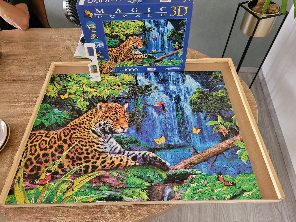 MAGIC PUZZLE 3D JAGUAR JUNGLE 1000 stukjes CLEMENTONI 5,00, Ophalen of Verzenden, Meer dan 1500 stukjes, Zo goed als nieuw, Legpuzzel