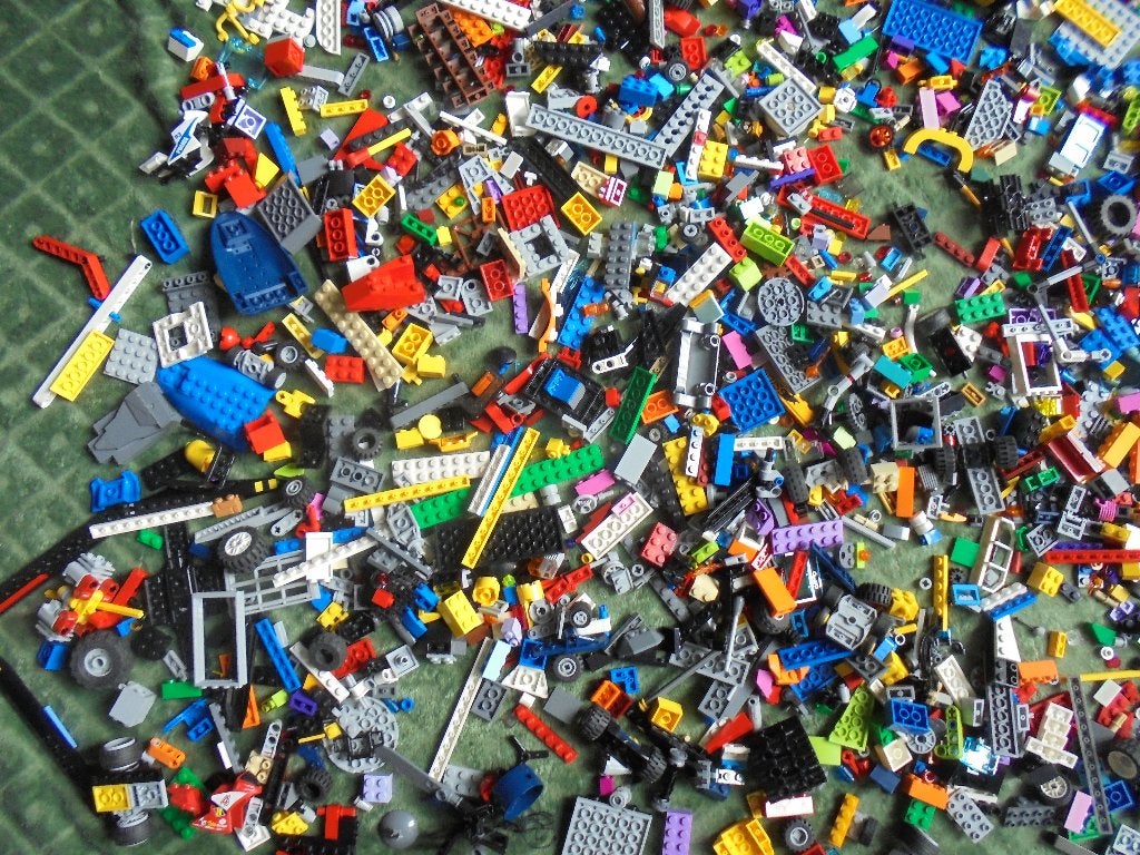Foto 4 van grote partij losse lego met poppetjes