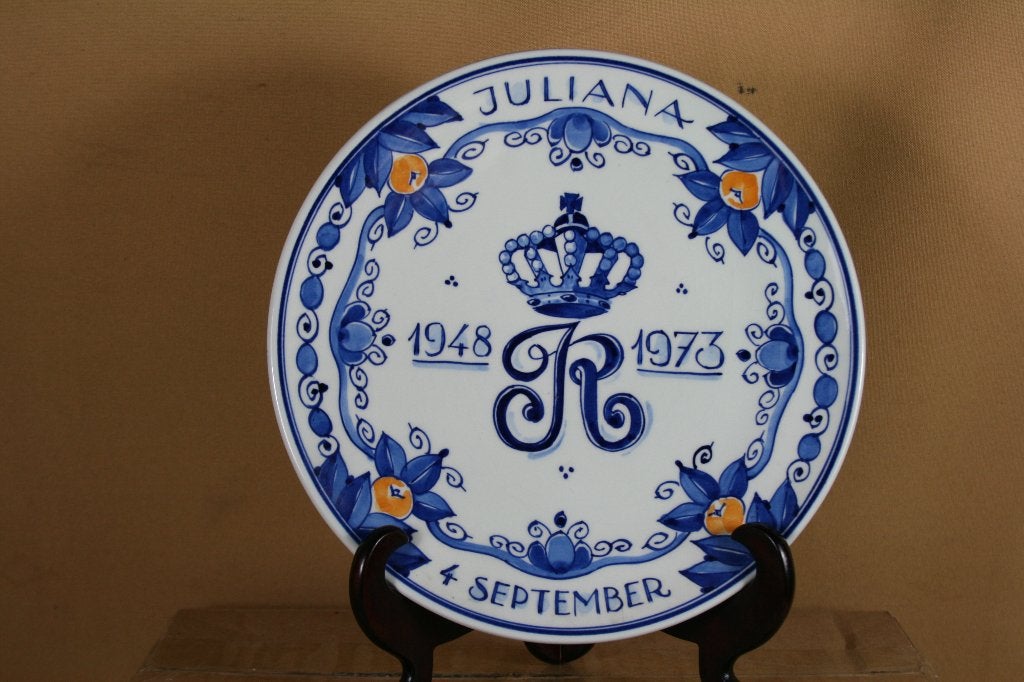Porceleyne Fles wandbord Juliana 1948 - 1973, Verzamelen, Koninklijk Huis en Royalty, --, Overige typen, Ophalen of Verzenden