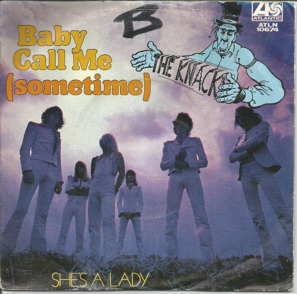 The Knack ‎– Baby Call Me (Sometime) (1976), Fotohoes, Ophalen of Verzenden, Gebruikt, Pop