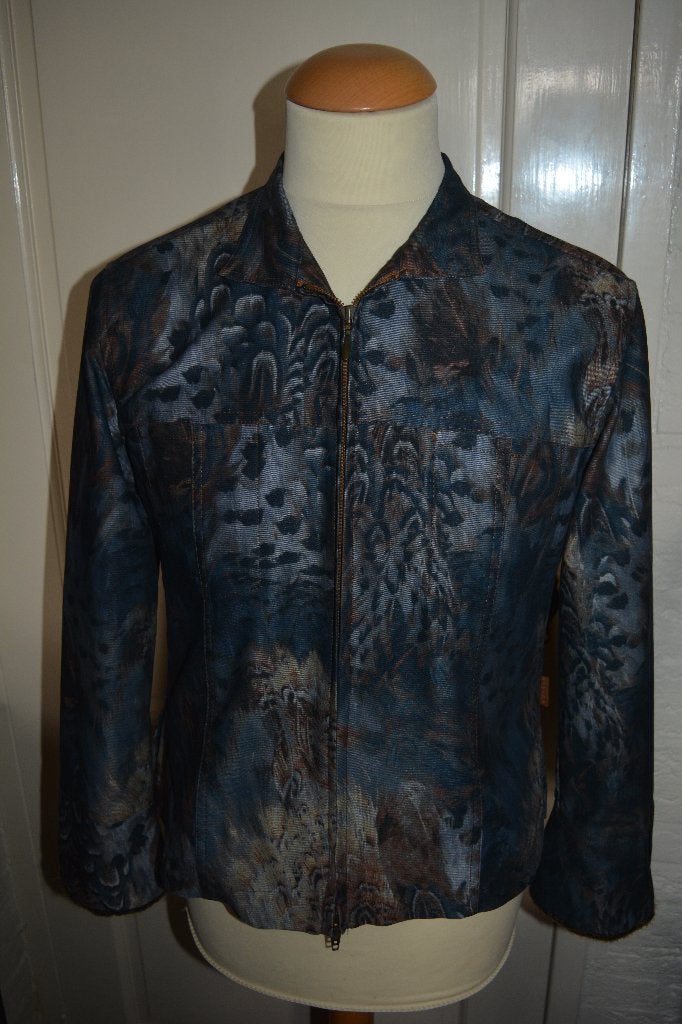 tru, mooi 'denim' jasje met patroon, maat M, Maat 38/40 (M), Blauw, Ophalen of Verzenden, Jasje