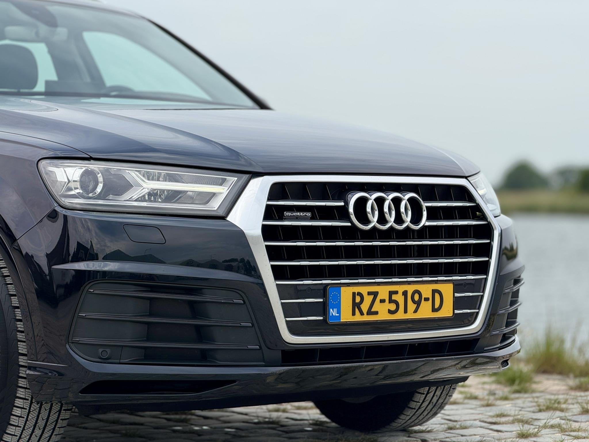 Audi Q7 3.0 TFSI quattro Pro Line S|Luchtvering|Alcantara, Auto's, Gebruikt, Euro 6, Blauw, 120 €/maand