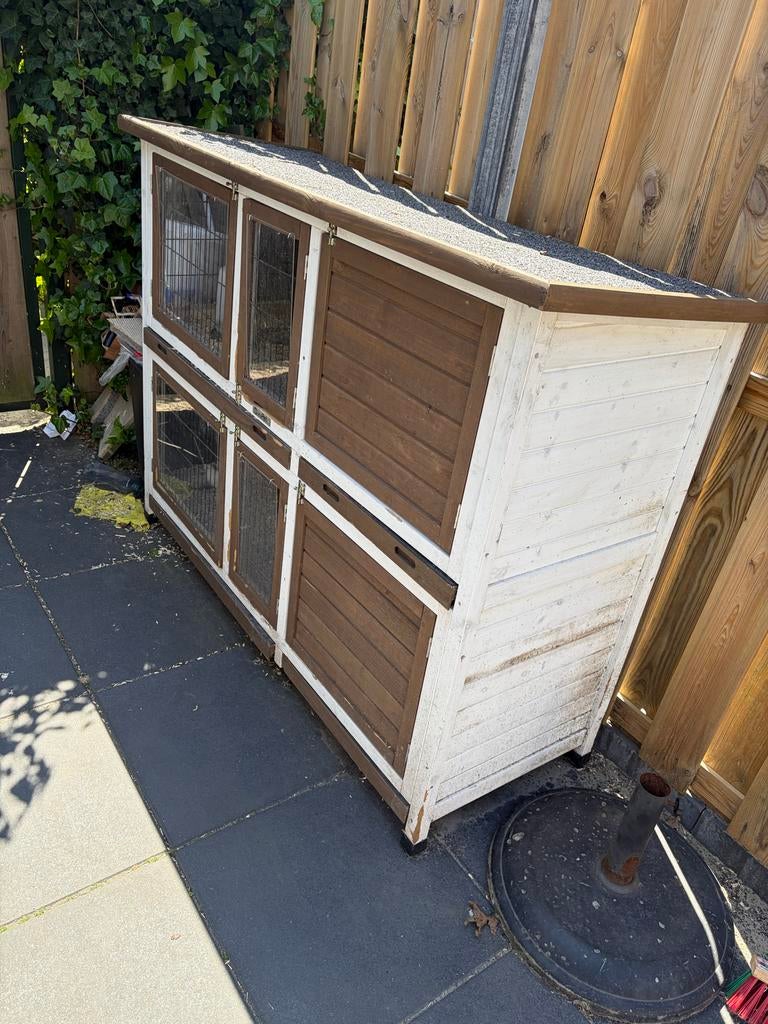 Dubbele konijnhok, Dieren en Toebehoren, Ophalen, 90 cm of meer, Hok, 110 cm of meer
