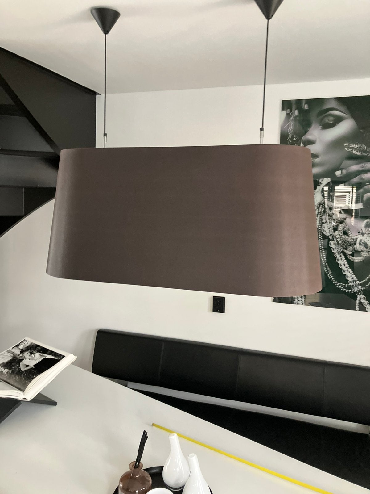 Hanglamp, Gebruikt, Zwart, Rond, 90 cm