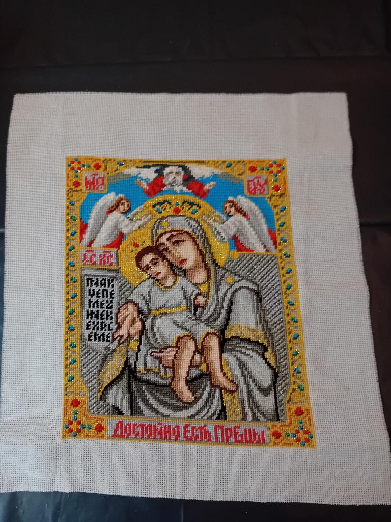 Mooi borduurwerk van Russische icoon (05), Antiek en Kunst, Antiek | Religie, Verzenden