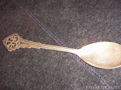 Grote verzilverde koffielepel. Jubileum 1866-1936., Huis en Inrichting, Theelepel, Los bestek, Ophalen of Verzenden, Zo goed als nieuw