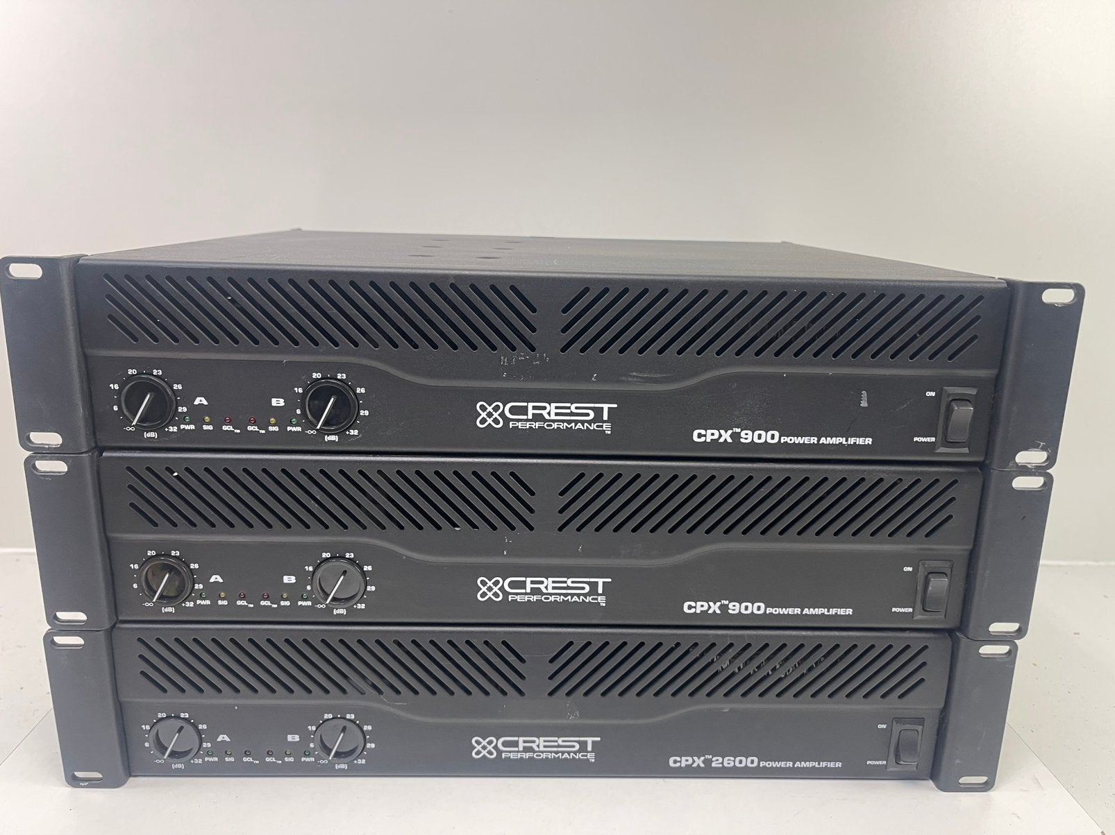 TOP SET 3x Versterker 2x CPX900 1x CPX2600 CREST Top SET, Ophalen, Zo goed als nieuw, Audio