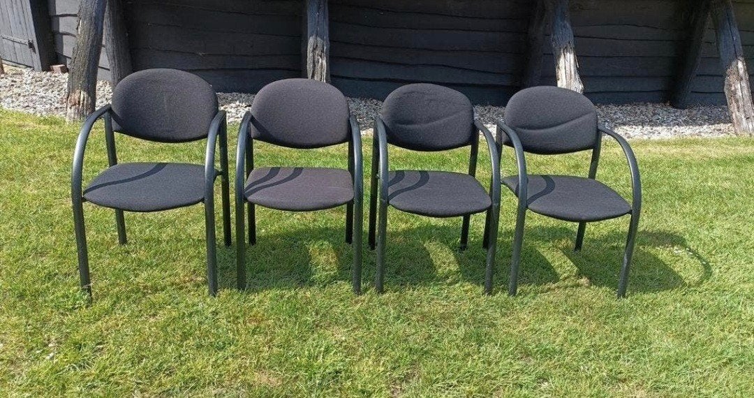 4 stoelen eventueel met tadel 150 x 75 cm, Ophalen, Gebruikt, Zwart, Praktisch en functioneel