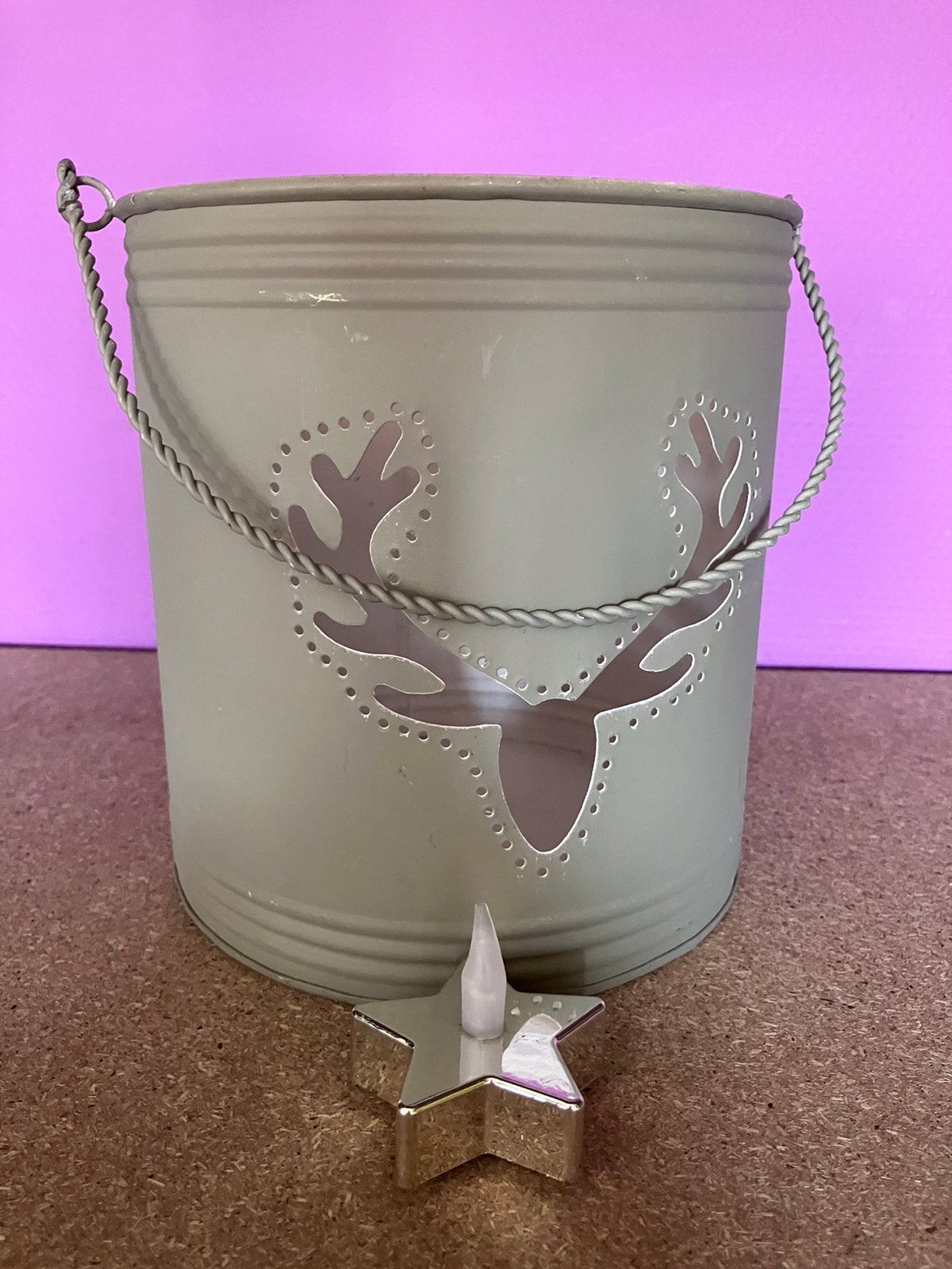 Nieuw=grote metalen windlicht kerst rendier=decoratie, Diversen, Ophalen of Verzenden, Nieuw