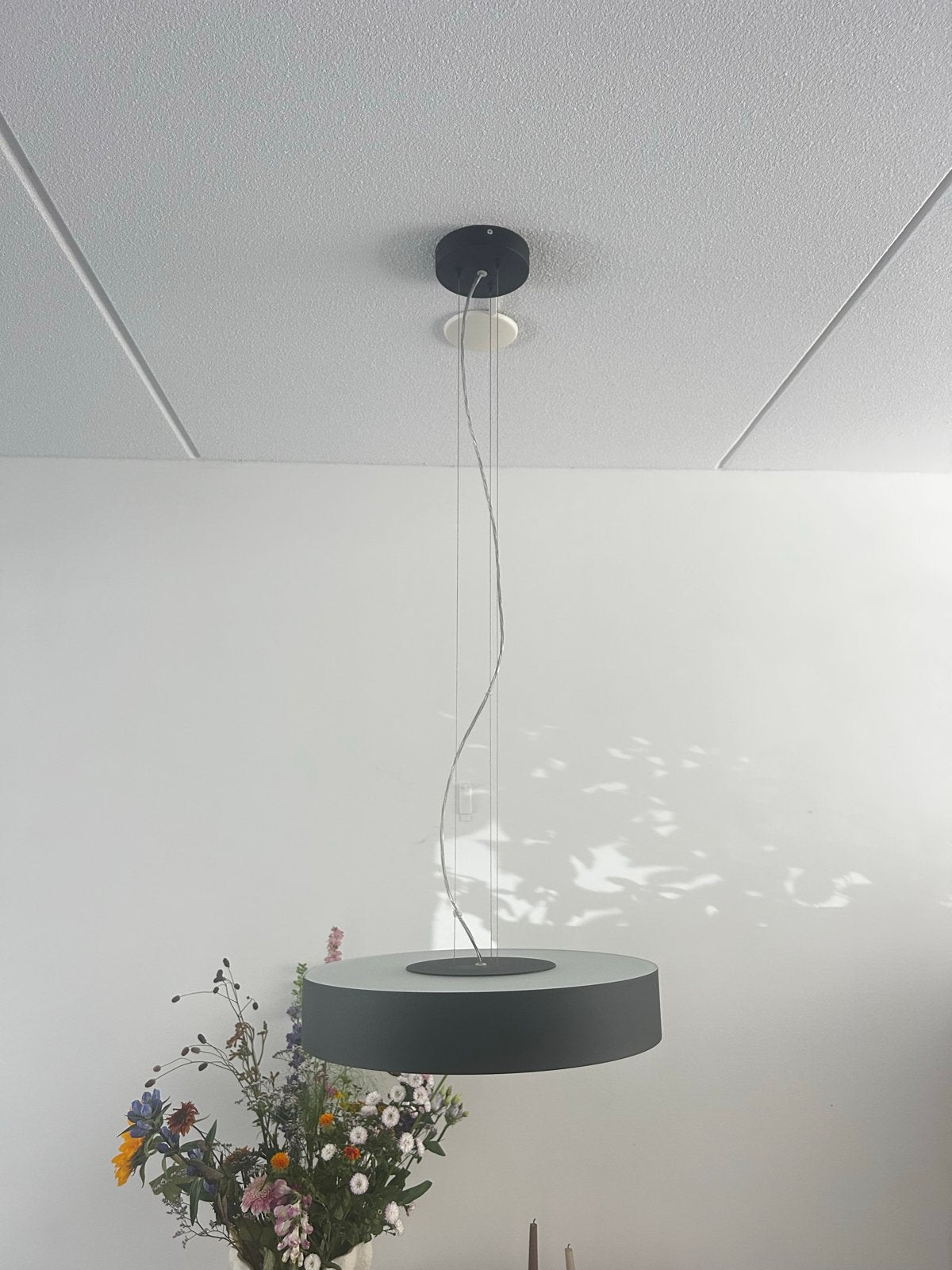 Philips Hue zwarte hanglamp incl bridge, Ophalen, Zo goed als nieuw, Glas, Overige fittingen