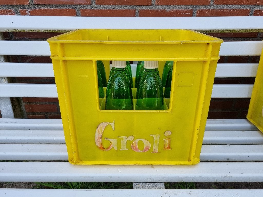 Groli krat met limonadeflessen, Ophalen, Gebruikt, Flesje(s), Grolsch