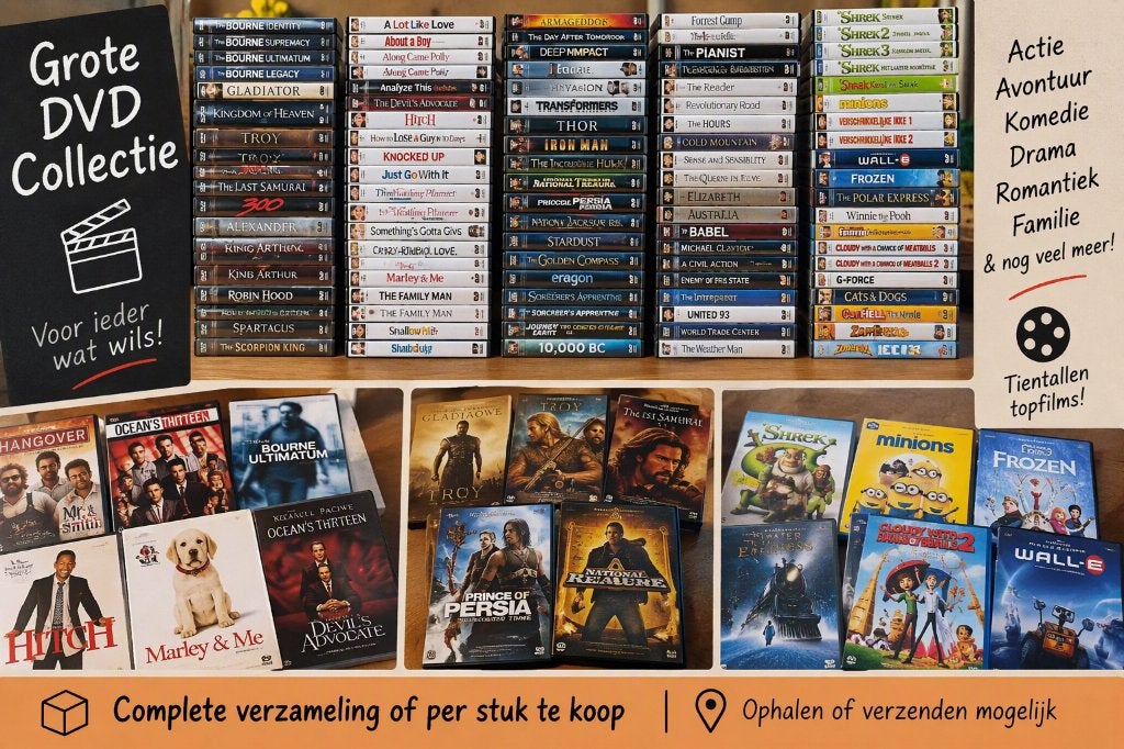 Kies 25 DVD’s uit onderstaande lijst voor € 10, Alle leeftijden, Nederlands, Overige genres, Ophalen of Verzenden