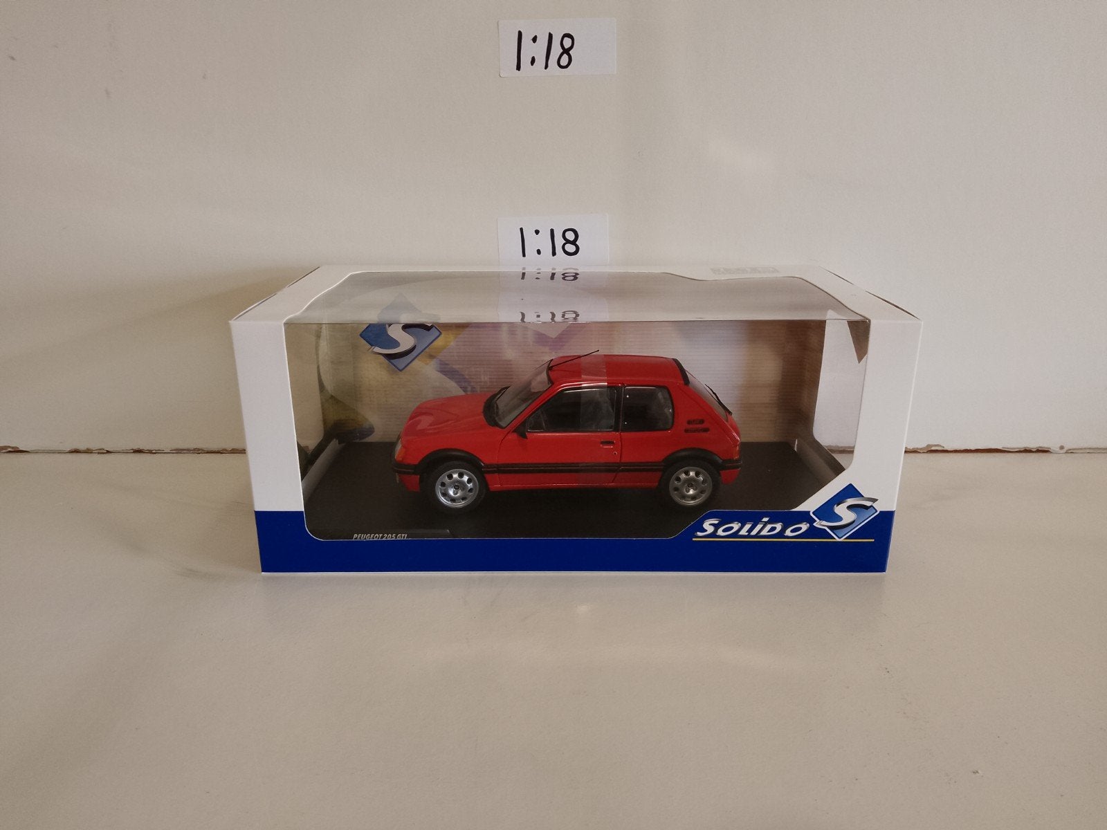 Solido - Peugeot 205 GTi  1.9  rood, Ophalen of Verzenden, Nieuw, Auto, Solido