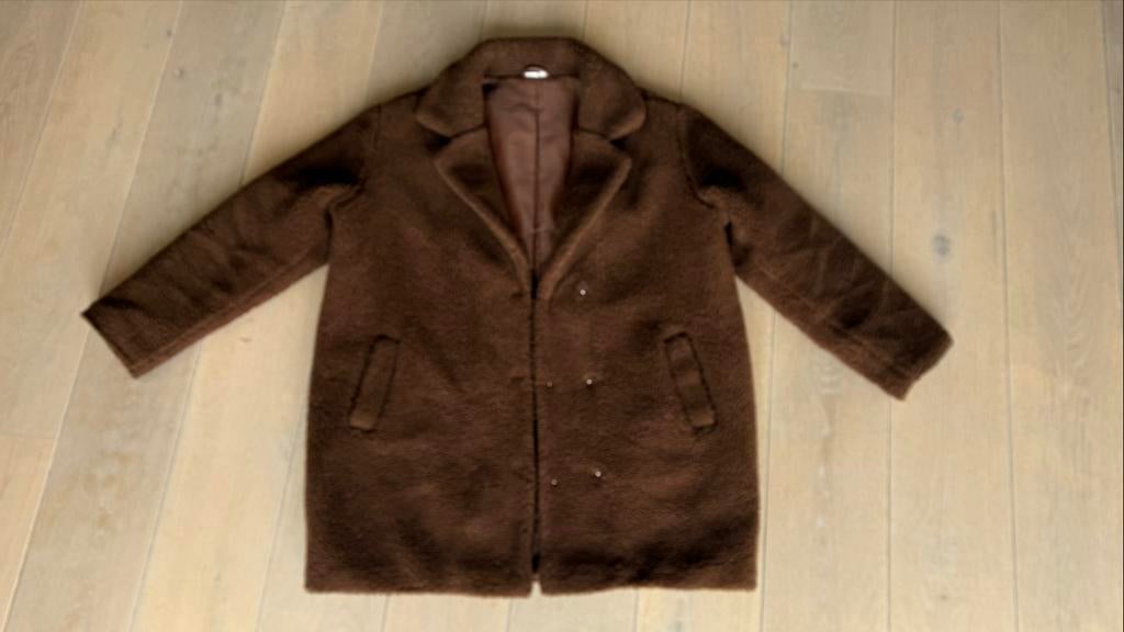 Zwangerschapsjas Prénatal teddy bruin M, Ophalen, Zo goed als nieuw, Maat 38/40 (M), Bruin