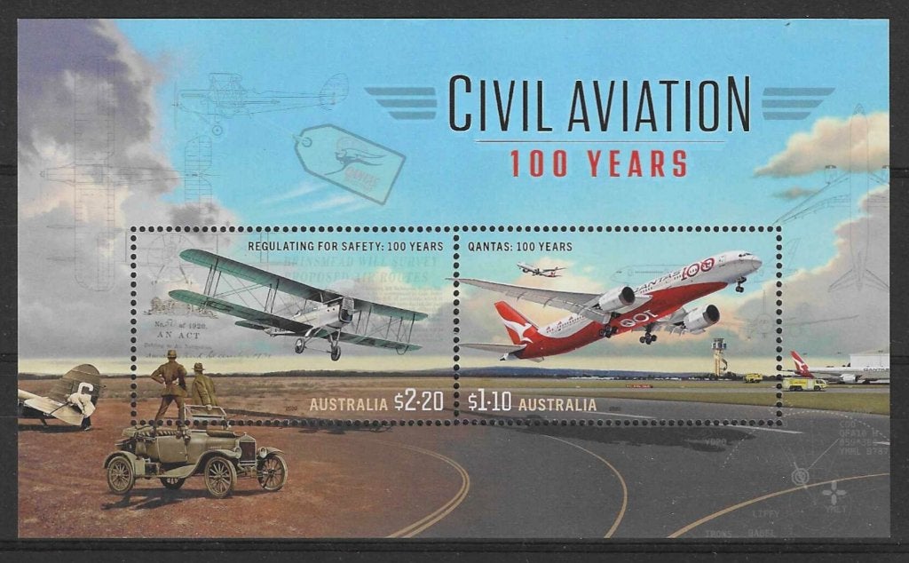 AUSTRALIE 2020, mi Blok 680 "Civil Aviation" postfris, Ophalen of Verzenden, Postfris