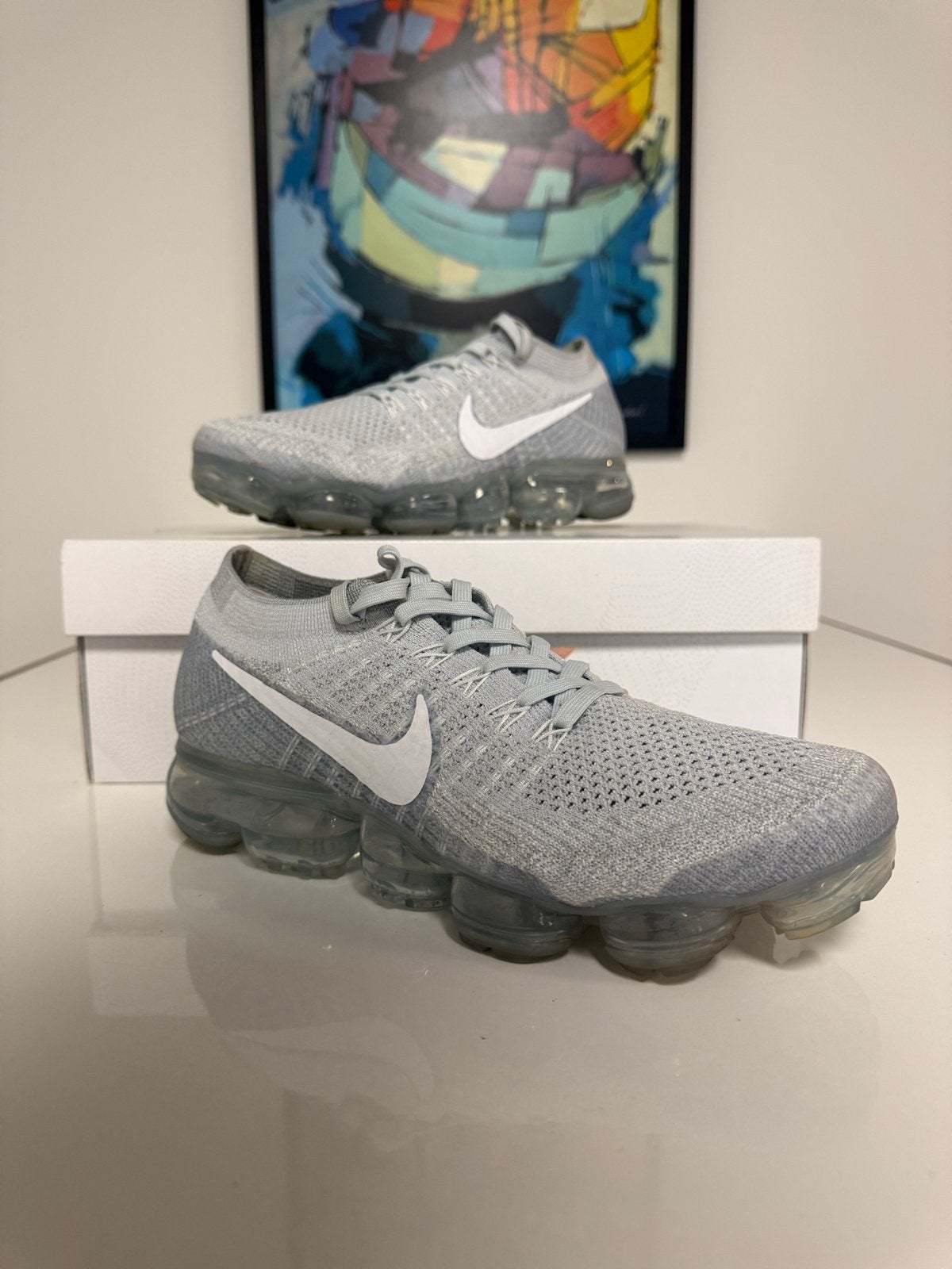 Nike Air VaporMax Flyknit Pure Platinum - Maat 40.5, Verzenden, Wit, Sneakers of Gympen, Gedragen