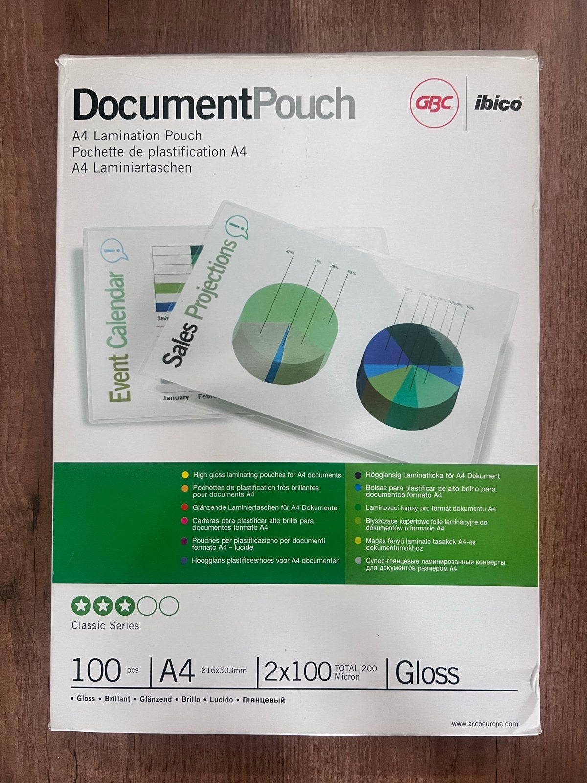 Lamineerhoezen A4, 100 ex.: 2x100 Micron Gloss - GBC Ibico, Diversen, Ophalen of Verzenden, Nieuw