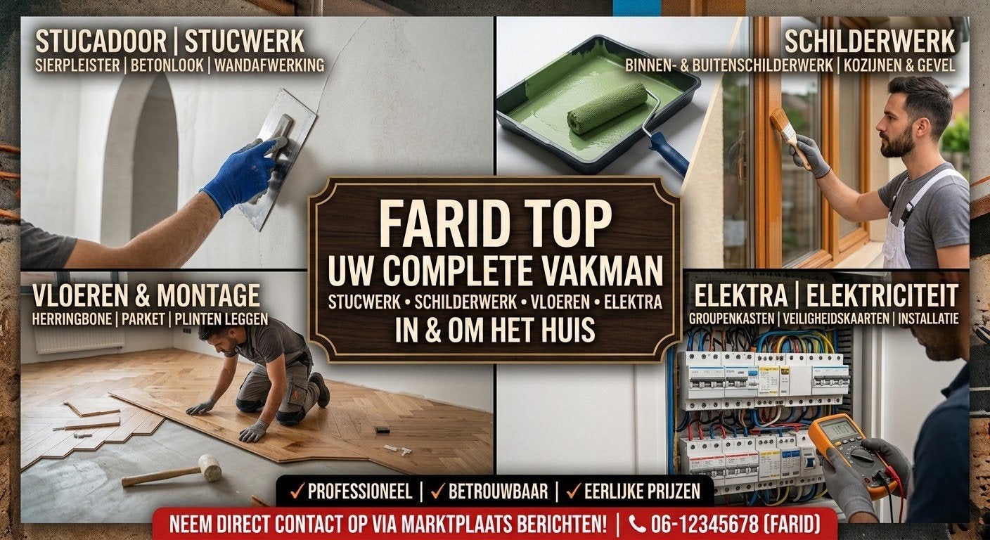 Farid Top – Uw specialist voor elektra, stucwerk, schilderwe, Tickets en Kaartjes