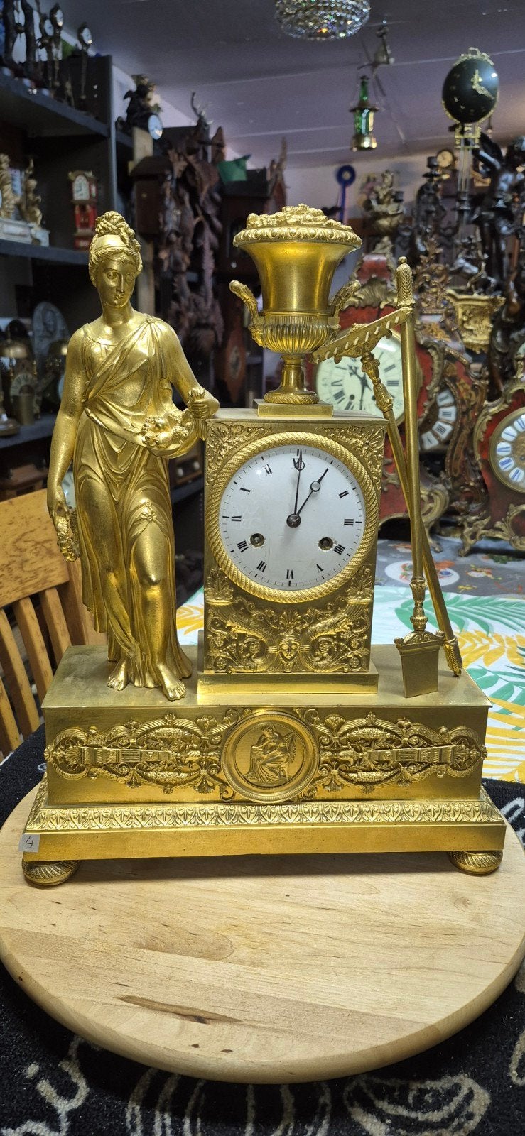 Bronzen Franse pendule nm 4, Antiek en Kunst, Antiek | Klokken, Ophalen