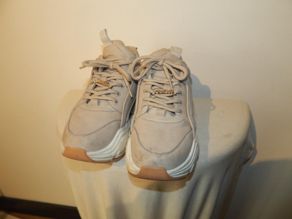 Buffalo stoere robuste sneakers beige tint veters mt 41, Verzenden, Beige, Sneakers of Gympen, Gedragen