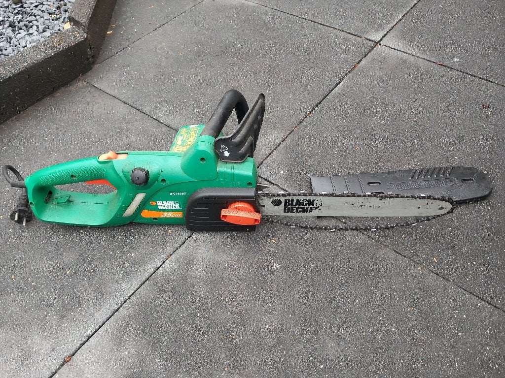 Black & Decker elektrische kettingzaag 35cm, Tuin en Terras, Hand-tuingereedschap, Ophalen, Gebruikt, Overige soorten, Black & Decker