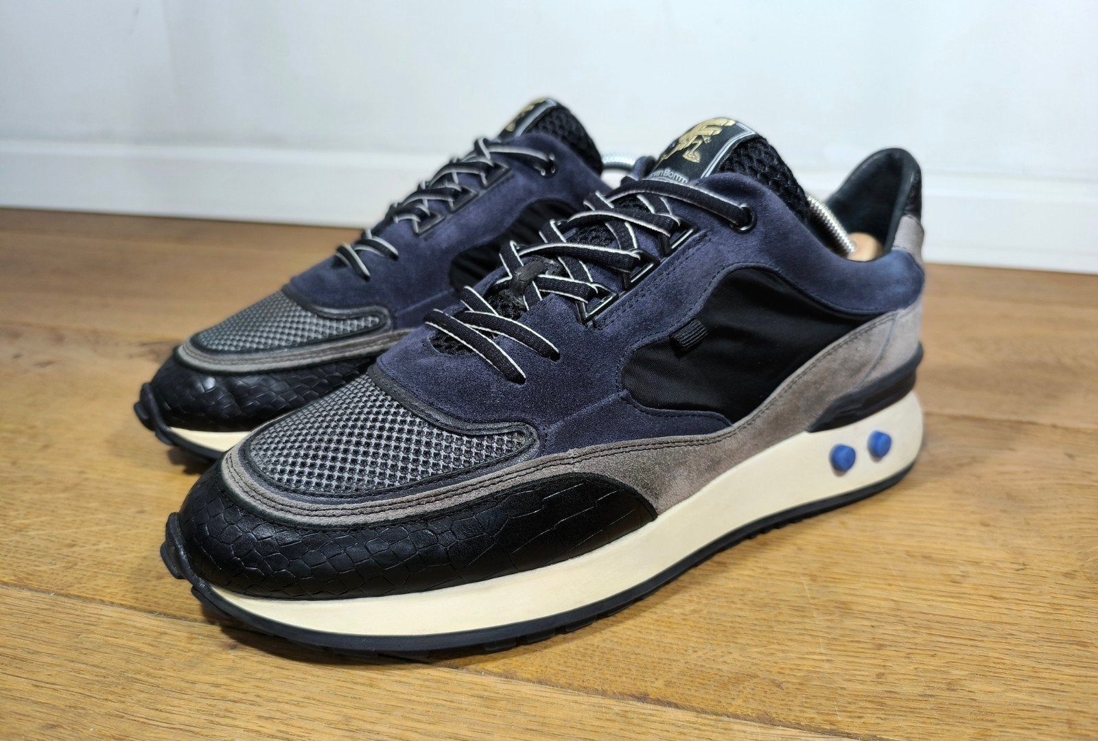 Floris van Bommel herenschoenen maat 9 / 43, Ophalen, Blauw, Floris van Bommel, Sneakers of Gympen