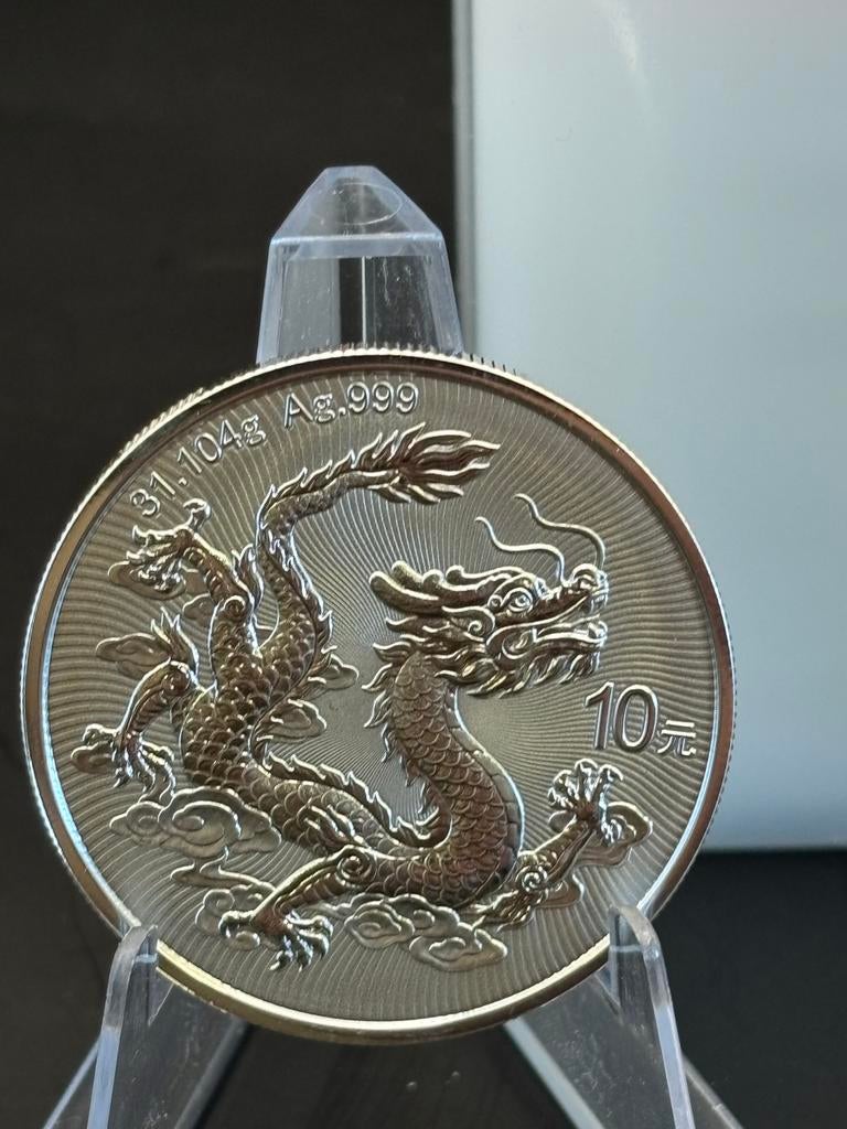 20x 1 Oz Zilveren Chinese Draak 2025 Munt (1e Jaar), Ophalen of Verzenden, Oost-Azië, Setje, Zilver