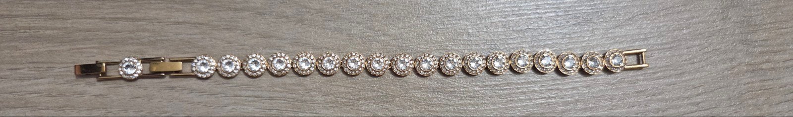 Elegante gouden Swarovski armband met strass steentjes, Sieraden, Tassen en Uiterlijk, Overige materialen, Ophalen of Verzenden