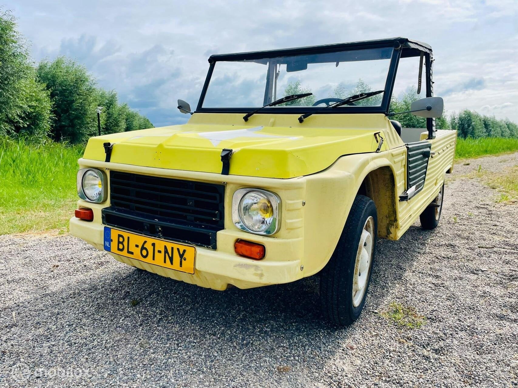 Mehari 2 pers. Jaune Atacama 04-1985 68.853 km, Voorwielaandrijving, 31 pk, Cabriolet, Bedrijf